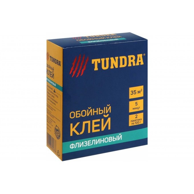 Клей обойный ТУНДРА, для флизелиновых обоев, коробка, 200 г 3880167