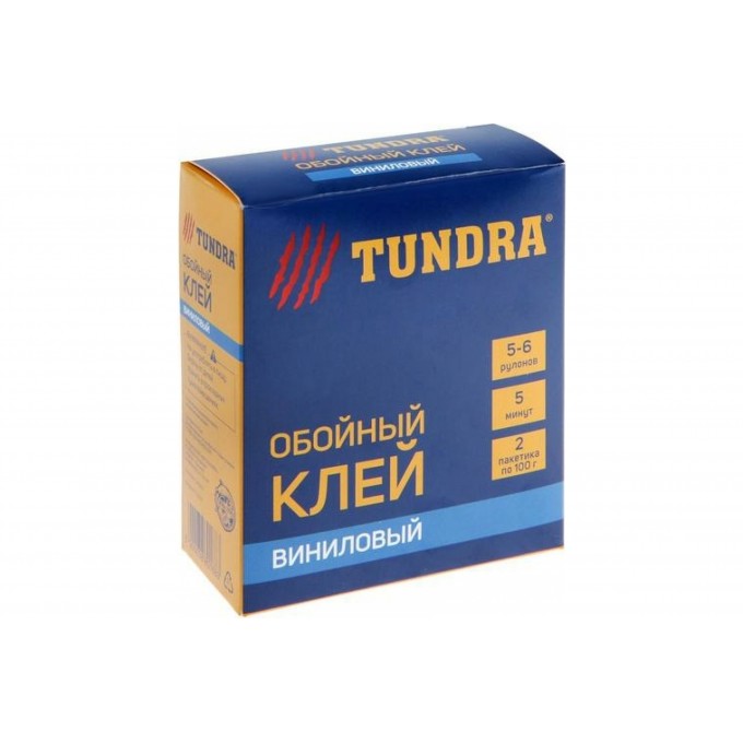 Клей обойный ТУНДРА, для виниловых обоев, коробка, 200 г 3880168