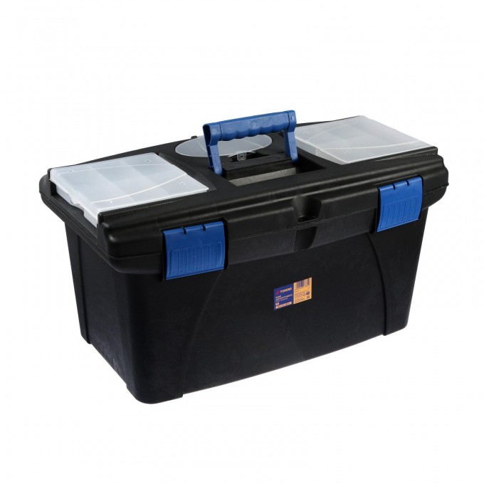 Ящик для инструмента ТУНДРА, 22", 560 х 325 х 290 мм, пластиковый, лоток, два органайзера 6627784