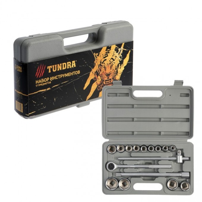 Набор инструментов в кейсе Tundra, подарочная упаковка "Тигр", 17 предметов 881863